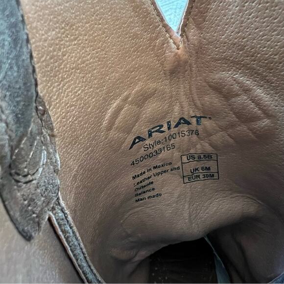 Ariat Bright Lights Leather Cowboy Boots in Old West Brown - Picture 10 of 10